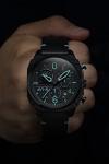 AVI-8 Mens 45mm Hawker Hunter Retrograde Chronograph Blue Diamond Japanese Quartz Pilot Watch with Leather Strap AV-4052-05