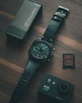 AVI-8 Mens 45mm Hawker Hunter Retrograde Chronograph Blue Diamond Japanese Quartz Pilot Watch with Leather Strap AV-4052-05