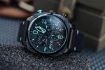 AVI-8 Mens 45mm Hawker Hunter Retrograde Chronograph Blue Diamond Japanese Quartz Pilot Watch with Leather Strap AV-4052-05