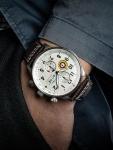 AVI-8 Mens 42mm Hawker Hurricane Classic Chronograph Classic White Japanese Quartz Pilot Watch with Leather Strap AV-4011-01