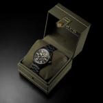 AVI-8 Mens 42mm Spitfire Type 300 Automatic Midnight Chrome Yellow Pilot Watch with Solid Stainless Steel Bracelet AV-4073-33