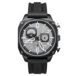 AVI-8 Mens 45mm Hawker Hunter Retrograde Chronograph Tactical Black Japanese Quartz Pilot Watch with Rubber Strap AV-4052-R1