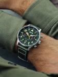 AVI-8 Mens 43.5mm Hawker Hurricane Carey Dual Time Merville Japanese Quartz Pilot Watch with Leather Strap AV-4088-02