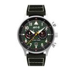 AVI-8 Mens 43.5mm Hawker Hurricane Carey Dual Time Gutersloh Japanese Quartz Pilot Watch with Stainless Steel Bracelet AV-4088-22