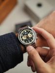 AVI-8 Mens 43.5mm Hawker Hurricane Carey Dual Time Manston Japanese Quartz Pilot Watch with Leather Strap AV-4088-01