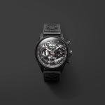 AVI-8 Mens 45mm Hawker Harrier Matador Chronograph Stealth Black Japanese Quartz Pilot Watch with Genuine Leather Strap AV-4065-05