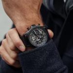 AVI-8 Mens 45mm Hawker Harrier Matador Chronograph Stealth Black Japanese Quartz Pilot Watch with Genuine Leather Strap AV-4065-05