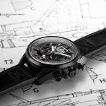 AVI-8 Mens 45mm Hawker Harrier Matador Chronograph Stealth Black Japanese Quartz Pilot Watch with Genuine Leather Strap AV-4065-05