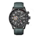 AVI-8 Pilot Hawker Hurricane Men's Military Green Japanese Quartz 42mm Watch with Leather Strap AV-4011-0D