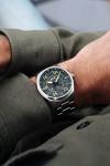 AVI-8 Mens 42mm Spitfire Type 300 Automatic Olive Green Pilot Watch with Solid Stainless Steel Bracelet AV-4073-22