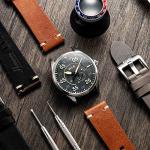 AVI-8 Mens 42mm Spitfire Type 300 Automatic Olive Green Pilot Watch with Solid Stainless Steel Bracelet AV-4073-22