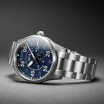 AVI-8 Mens 42mm Spitfire Type 300 Automatic Oxford Blue Pilot Watch with Solid Stainless Steel Bracelet AV-4073-11