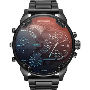 Diesel Watch for Men Mr. Daddy 2.0, Chronograph Movement, 57 mm Black Stainless Steel Case with a Stainless Steel Strap, DZ7395 - Outer Box May Vary