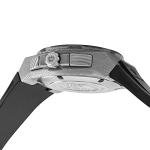 LOUIS XVI La Vauguyon Damascus Men's Watch with Black Steel and Rubber Strap Super-LumiNova Chronograph Analogue Automatic 1201, Strap.