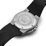 LOUIS XVI La Vauguyon Damascus Men's Watch with Black Steel and Rubber Strap Super-LumiNova Chronograph Analogue Automatic 1201, Strap.