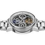 Ingersoll The Jazz Mens 42mm Automatic Moonphase Watch with Silver Skeleton Dial and Silver Stainless Steel Bracelet I07703