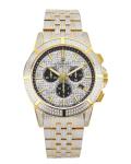 LOUIS XVI Majesté Full Iced Out Men's Watch Chronograph 43 mm Swiss Quartz Movement Stainless Steel Bracelet Gold/Silver Iced Dial CZ Diamonds, Two-tone iced, Luxury