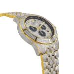 LOUIS XVI Majesté Full Iced Out Men's Watch Chronograph 43 mm Swiss Quartz Movement Stainless Steel Bracelet Gold/Silver Iced Dial CZ Diamonds, Two-tone iced, Luxury