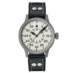 Laco Pilot Watch with Luminous Dial, Automatic Watch, Stainless Steel Case, Sapphire Glass, Waterproof, Made in Germany, black