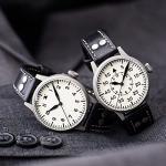 Laco Pilot Watch with Luminous Dial, Automatic Watch, Stainless Steel Case, Sapphire Glass, Waterproof, Made in Germany, black