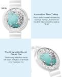 CIGA Design Watch for Women - Blue Planet Ice Age U Series Automatic Wristwatch Round Ceramic Case Fashion Style Sapphire Crystal with Ceramic and Silicone Straps