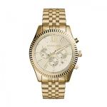 Michael Kors Lexington Chronograph Quartz Watch with Gold tonestainless Steel Strap for Men MK8281