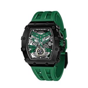 TSAR BOMBA Mens Watch UK Automatic Watches for Men 50M Waterproof Japanese Mechanical Watches Men Movement Tonneau Stainless Steel Case Sapphire Glass Big Face Unique Fashion Luxury Gift