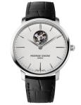 Frederique Constant Men's Mechanical Watch with Off-White Dial Analogue Display and Dark Brown Leather Strap FC-312S4S6