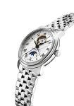 Frederique Constant Men's Mechanical Watch with White Dial Analogue Display and Silver Aluminium Strap FC-335MC4P6B2