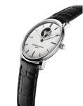 Frederique Constant Men's Mechanical Watch with Off-White Dial Analogue Display and Dark Brown Leather Strap FC-312S4S6