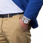 Frederique Constant Men's Mechanical Watch with White Dial Analogue Display and Silver Aluminium Strap FC-335MC4P6B2