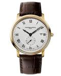 Frederique Constant Men's Quartz Watch with Silver Dial Analogue Display and Brown Leather Strap