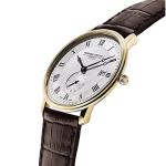 Frederique Constant Men's Quartz Watch with Silver Dial Analogue Display and Brown Leather Strap