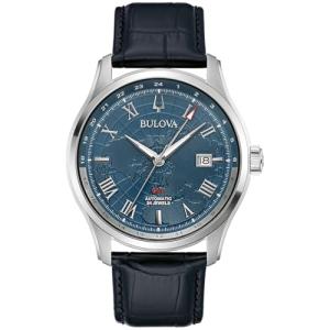 Bulova Wilton GMT Men's Automatic Blue Dial Modern Watch 96B385