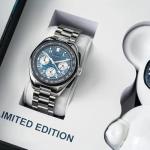 Bulova Lunar Pilot 98A329 Men's Chronograph Limited Edition Watch 43.5 mm, High Precision Quartz 262 kHz, Blue Timascus Dial, Steel Case and Bracelet, Sapphire Crystal