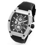 Louis XVI 1021 Noblesse Men's Watch Silver Black Tonneau Chronograph Analogue Quartz Stainless Steel