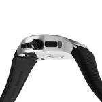 Louis XVI 1021 Noblesse Men's Watch Silver Black Tonneau Chronograph Analogue Quartz Stainless Steel