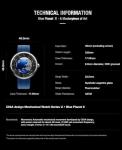 CIGA Design Mechanical Automatic Watch - Blue Planet U Series Wristwatch Round Stainless Steel/Titanium Sapphire Crystal for Men and Women with Fluororubber Strap (Blue Planet II Stainless Steel)