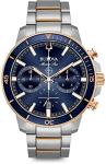 Bulova Mens Quartz Watch, Chronograph Display and Stainless Steel Strap 98B301