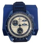 Swatch MoonSwatch Omega x Mission To The Super Blue Moonphase Wrist Watch, blue, Strap