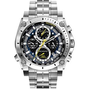 Bulova Precisionist Chronograph Men's UHF Watch with Black Dial Analogue Display and Silver Stainless Steel Bracelet 96B175