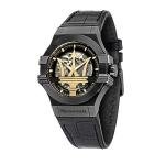 Maserati Potenza Men's Watch, Automatic, Made of Steel, Black PVD, Leather - R8821108036