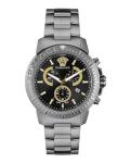 Versace Men's Quartz Fashion Bracelet and Stainless Steel Case Grey Dial Analogue Display Black Watch - VE2E00621