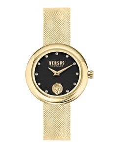 Versus Versace Lea Crystal Collection Luxury Womens Watch Timepiece, Black, OS, Versus Versace | Lea