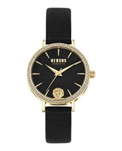 Versus Versace Mar Vista Crystal Collection Luxury Womens Watch Timepiece, Black, OS, Versus Versace | Mar Vista Crystal