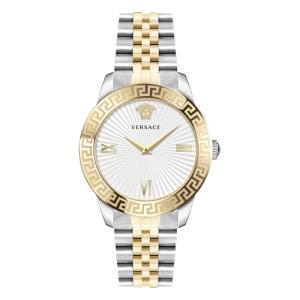 Versace Greca Signature Women's Watch Silver Gold Steel White Dial 38mm VEVC00519