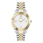 Versace Greca Signature Women's Watch Silver Gold Steel White Dial 38mm VEVC00519