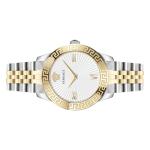 Versace Greca Signature Women's Watch Silver Gold Steel White Dial 38mm VEVC00519