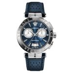 Versace VE1D02223 Men's Analogue Quartz Watch with Leather Strap, Blue, Fashion
