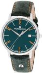 MAURICE LACROIX MAURICE LACROIX Eliros Date Green EL1118-SS001-620-5 Men's Watch Analogue Quartz with Green Velour Leather Strap, Green, Strap.